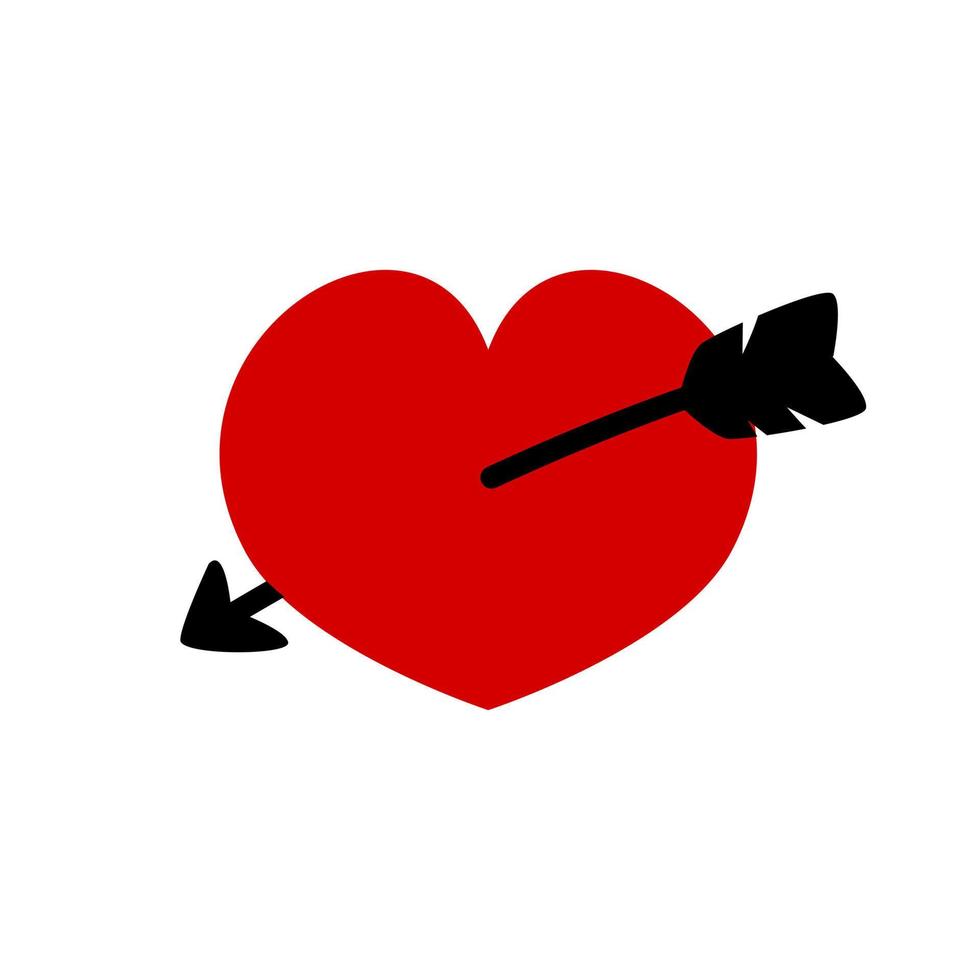 forme d'amour et une flèche de Cupidon. modèle graphique vectoriel de la Saint-Valentin.