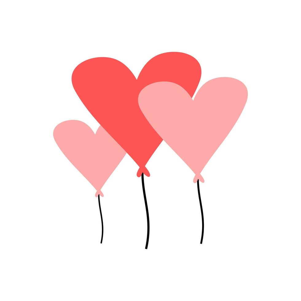 illustration d'un ballon en forme de trois amours pour l'événement de la saint-valentin. vecteur