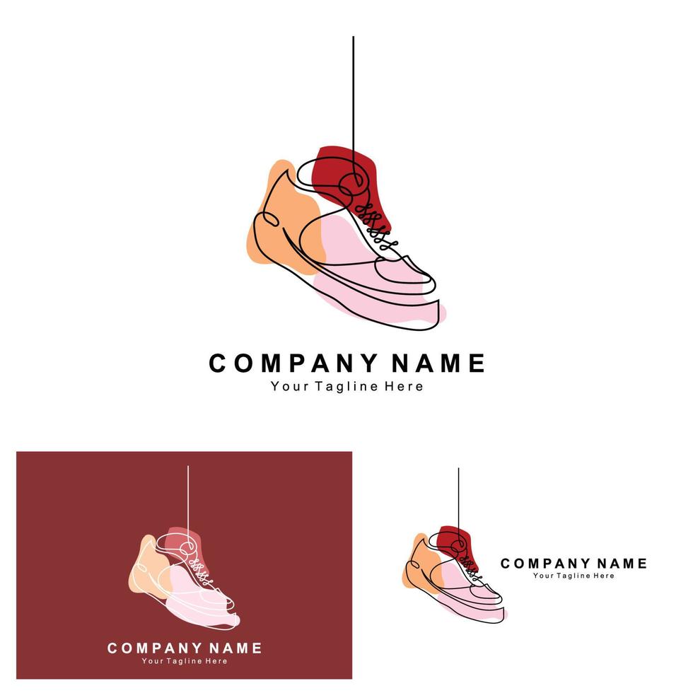 conception de logo de chaussure de baskets, illustration vectorielle de chaussures tendance pour les jeunes, concept funky simple vecteur