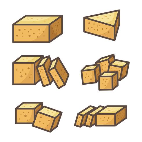 Icônes vectorielles de tofu vecteur