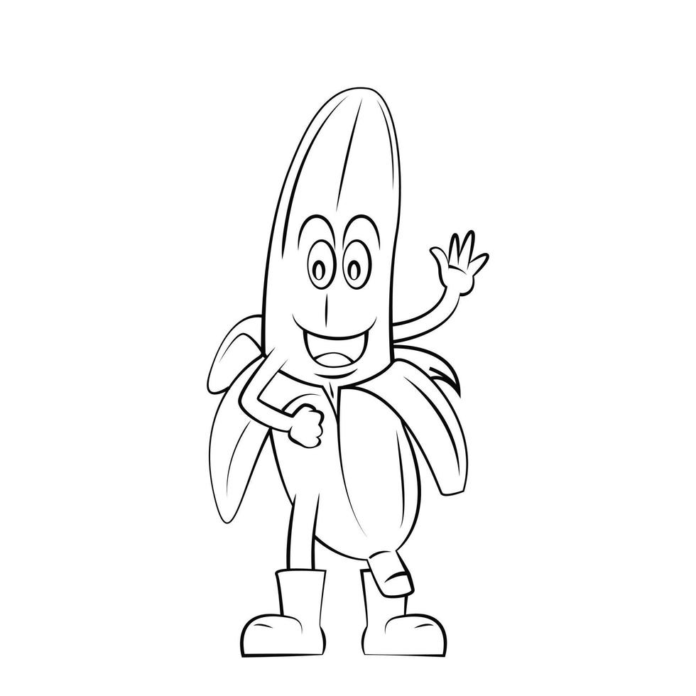 croquis de dessin animé de banane vecteur