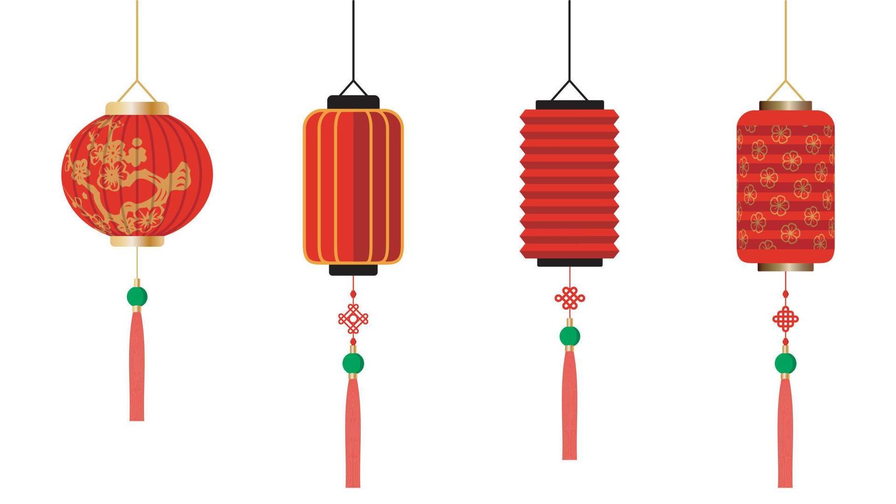 illustration de la lanterne du nouvel an chinois. vecteur