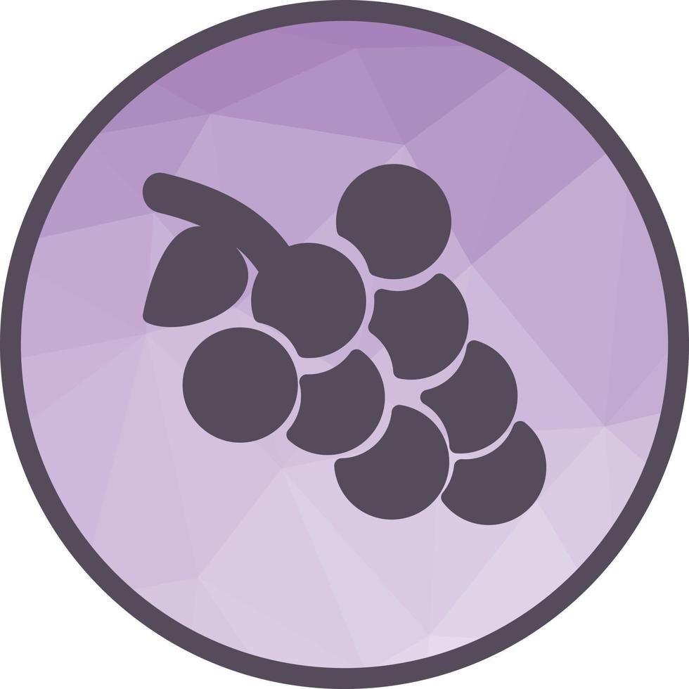 icône de fond low poly raisins vecteur