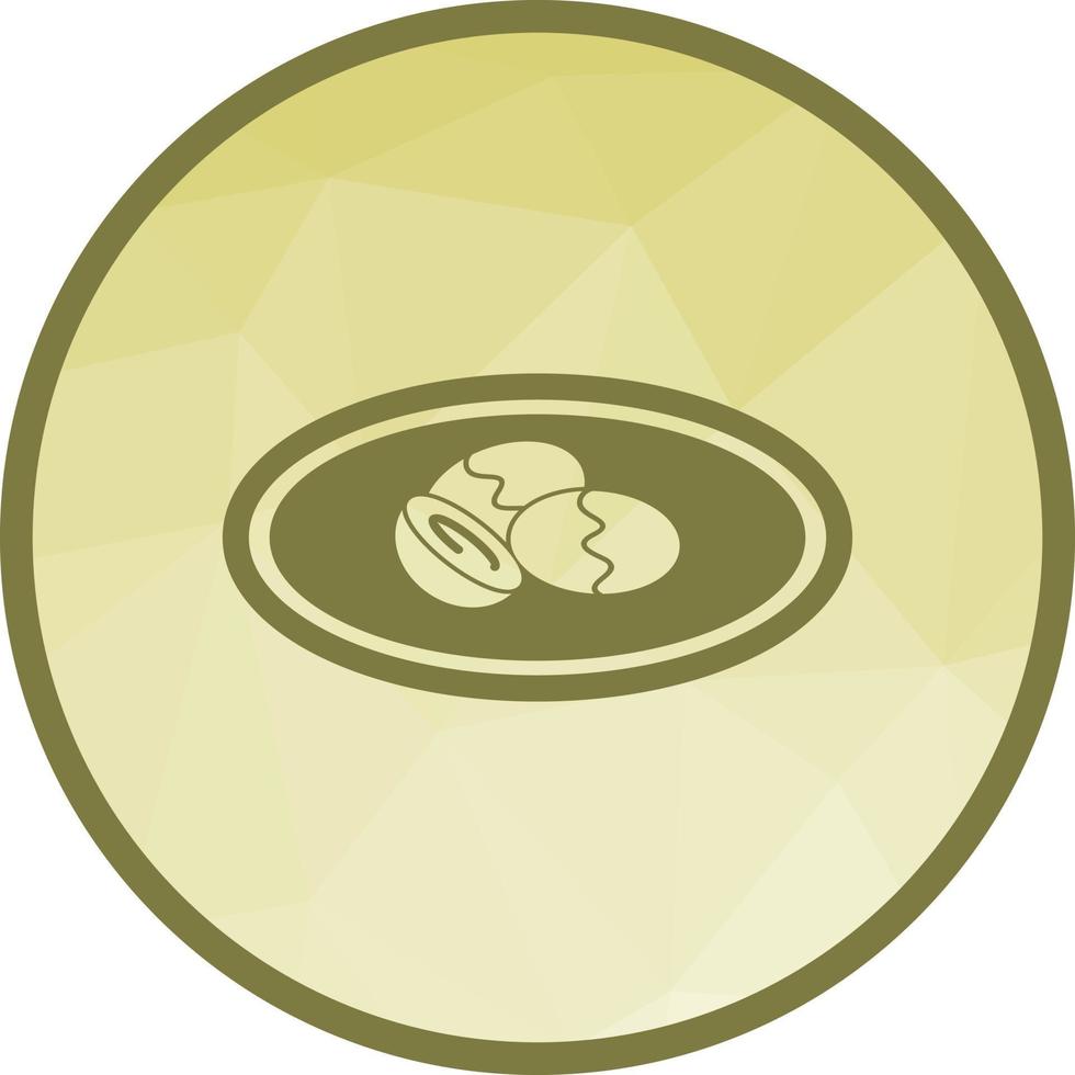 icône de fond low poly boulettes de prune vecteur