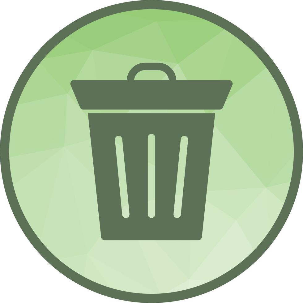 icône de fond poly faible poubelle vecteur