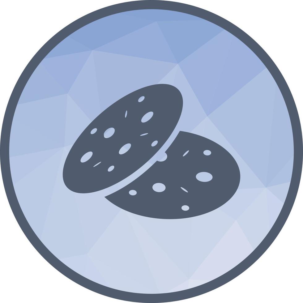 icône de fond de cookies low poly vecteur