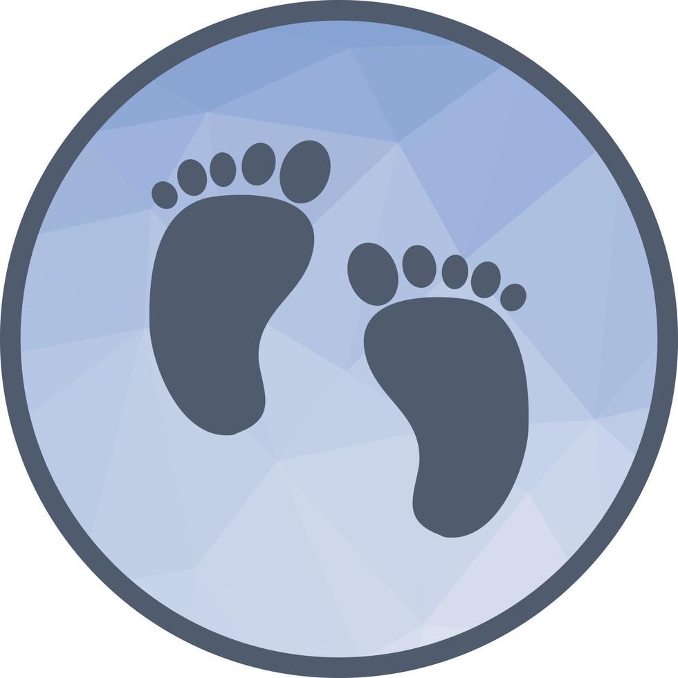 pieds de bébé icône de fond low poly vecteur