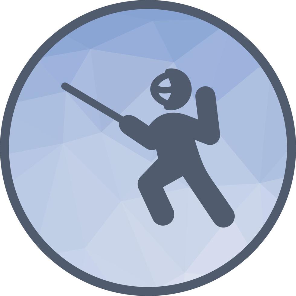 icône de fond low poly de combat à l'épée vecteur