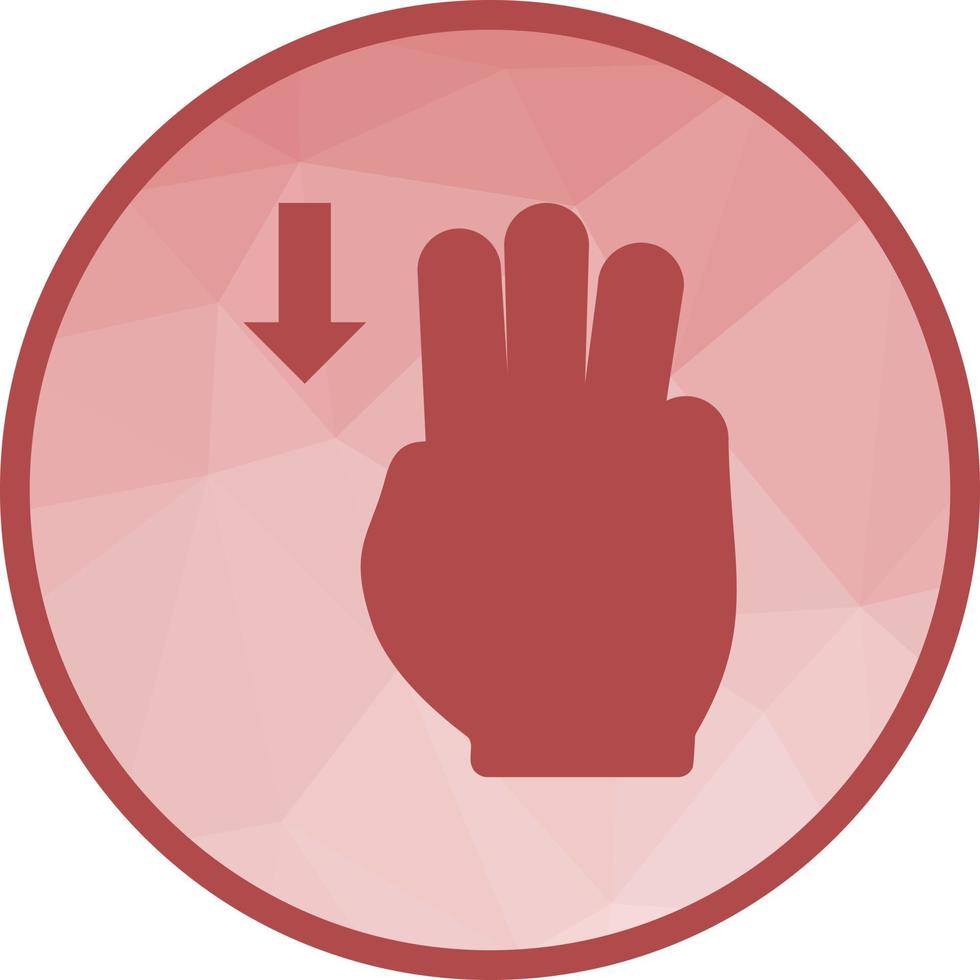 trois doigts vers le haut de l'icône de fond low poly vecteur