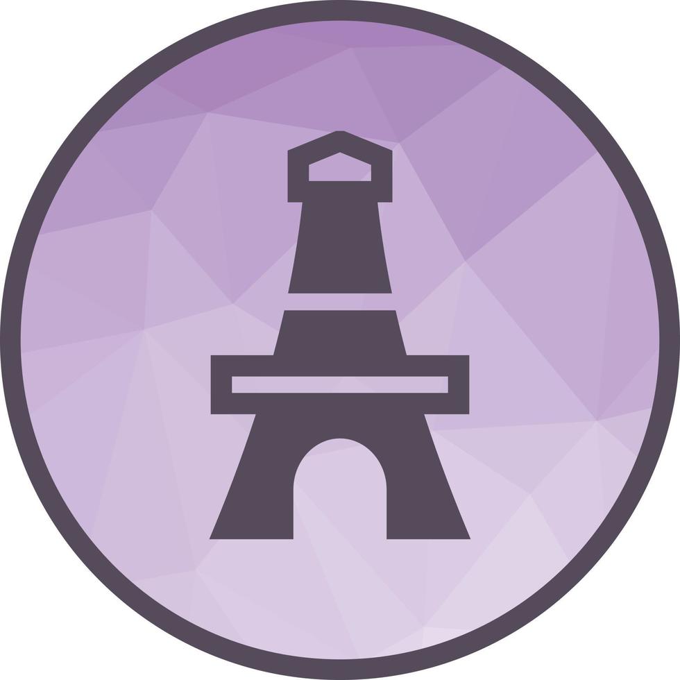 icône de fond low poly tour eiffel vecteur