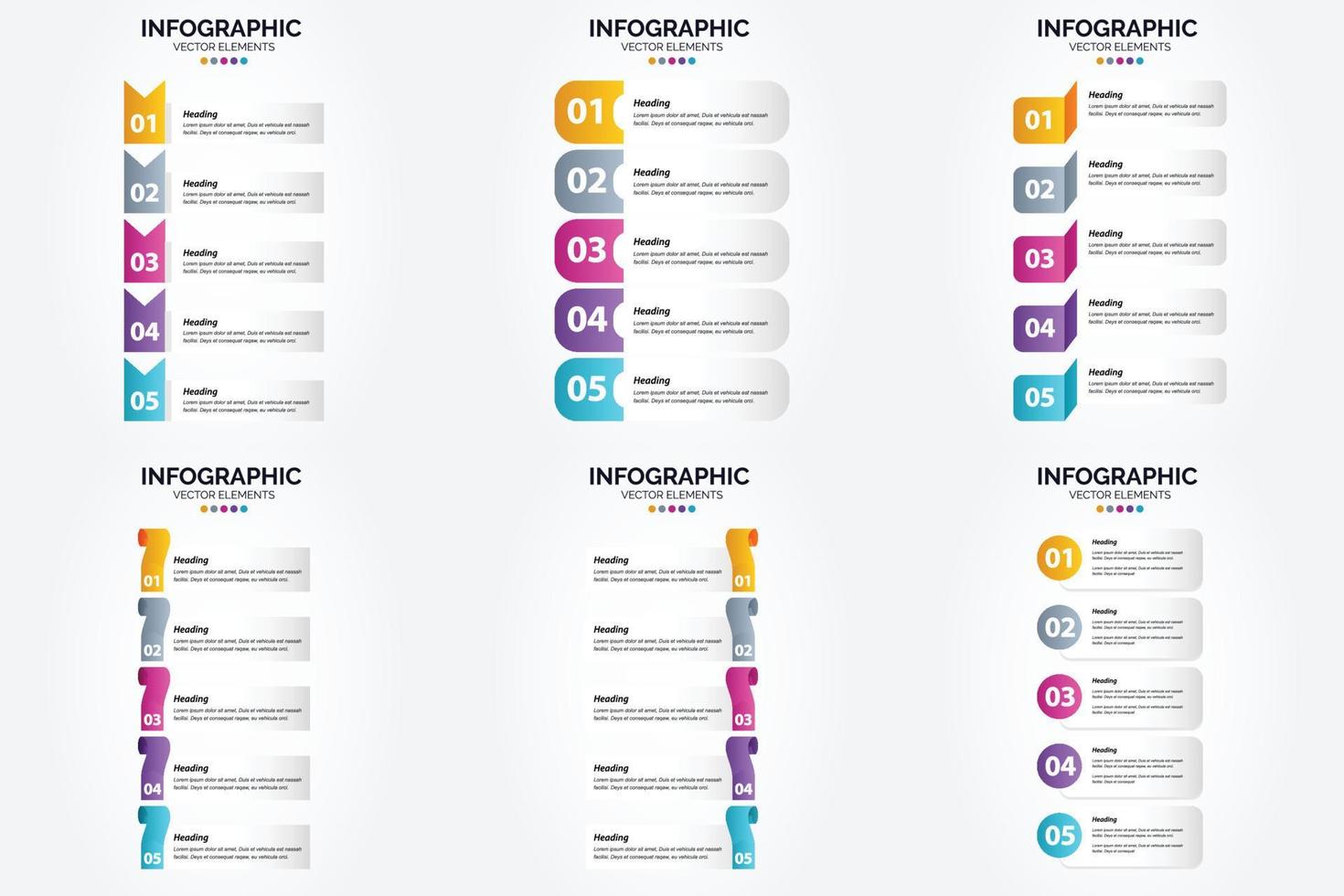 ensemble de conception plate d'infographie d'illustration vectorielle pour la brochure publicitaire et le magazine vecteur