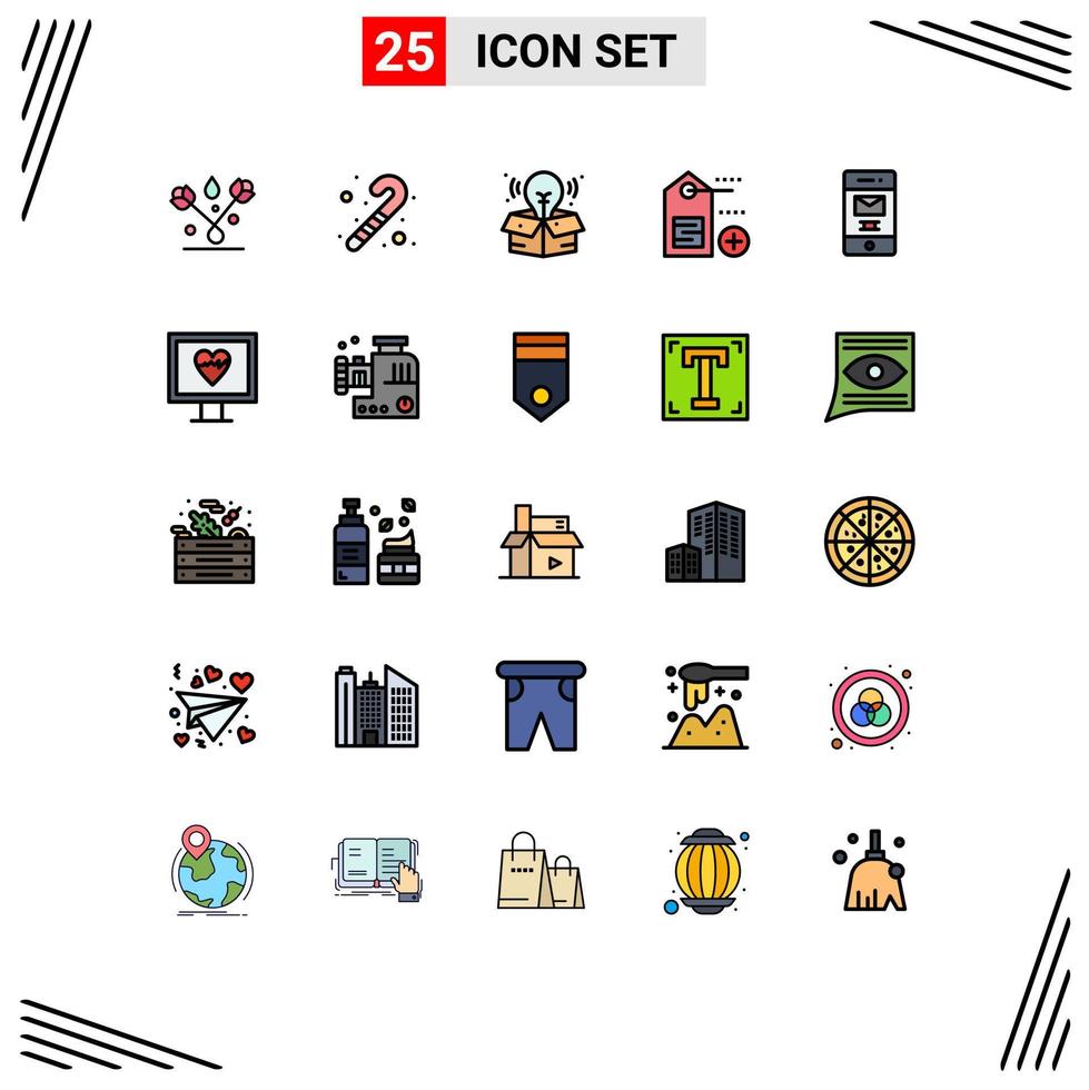 25 icônes créatives signes et symboles modernes du processus de message cardiaque balise indésirable éléments de conception vectoriels modifiables vecteur