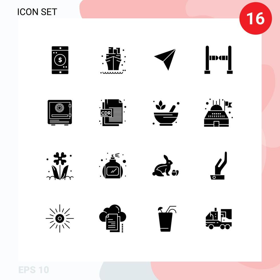 pack d'icônes vectorielles stock de 16 signes et symboles de ligne pour la banque de verrouillage instagram clôture sécurisée éléments de conception vectoriels modifiables vecteur