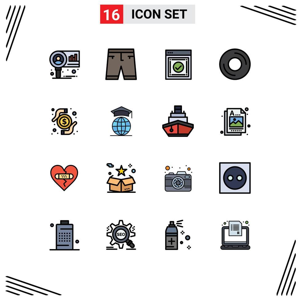 pack de 16 symboles universels de dispositifs gadgets shorts ordinateurs web éléments de conception vectoriels créatifs modifiables en couleur plate vecteur