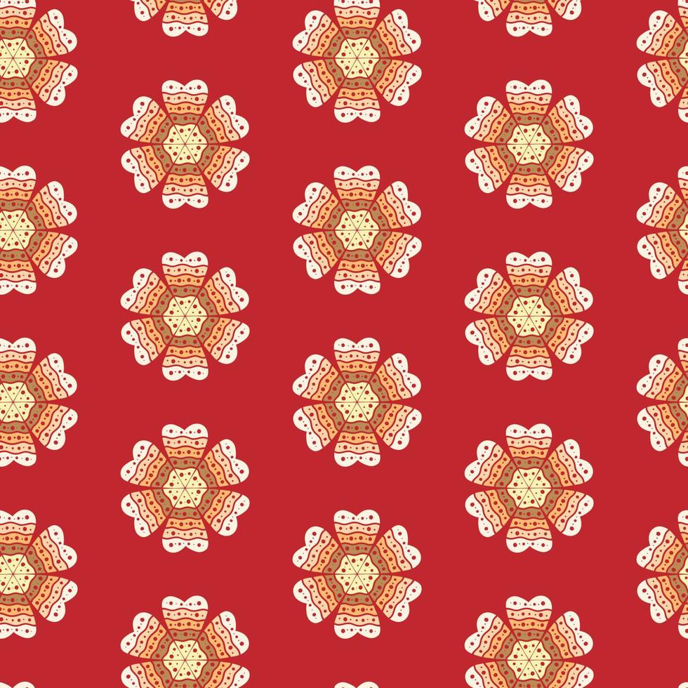 modèle sans couture de fleurs de coeur sur fond rouge isolé. création vectorielle pour les fêtes, la Saint-Valentin, le mariage, la fête des mères, les cartes de voeux, les invitations, la décoration de la maison. vecteur