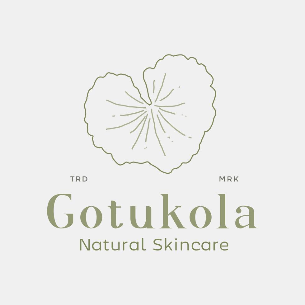 logo de soins de la peau gotu kola ou centella asiatica vecteur