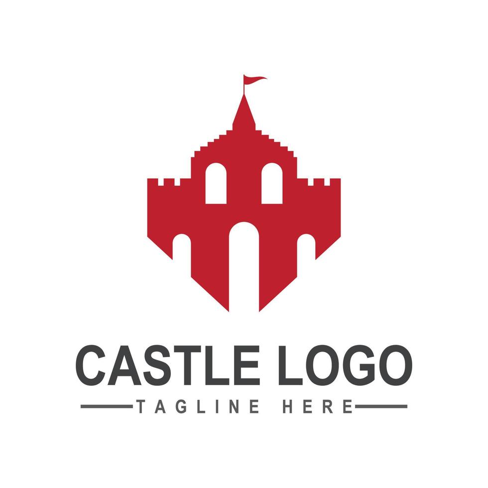 modèle vectoriel de logo d'illustration de château