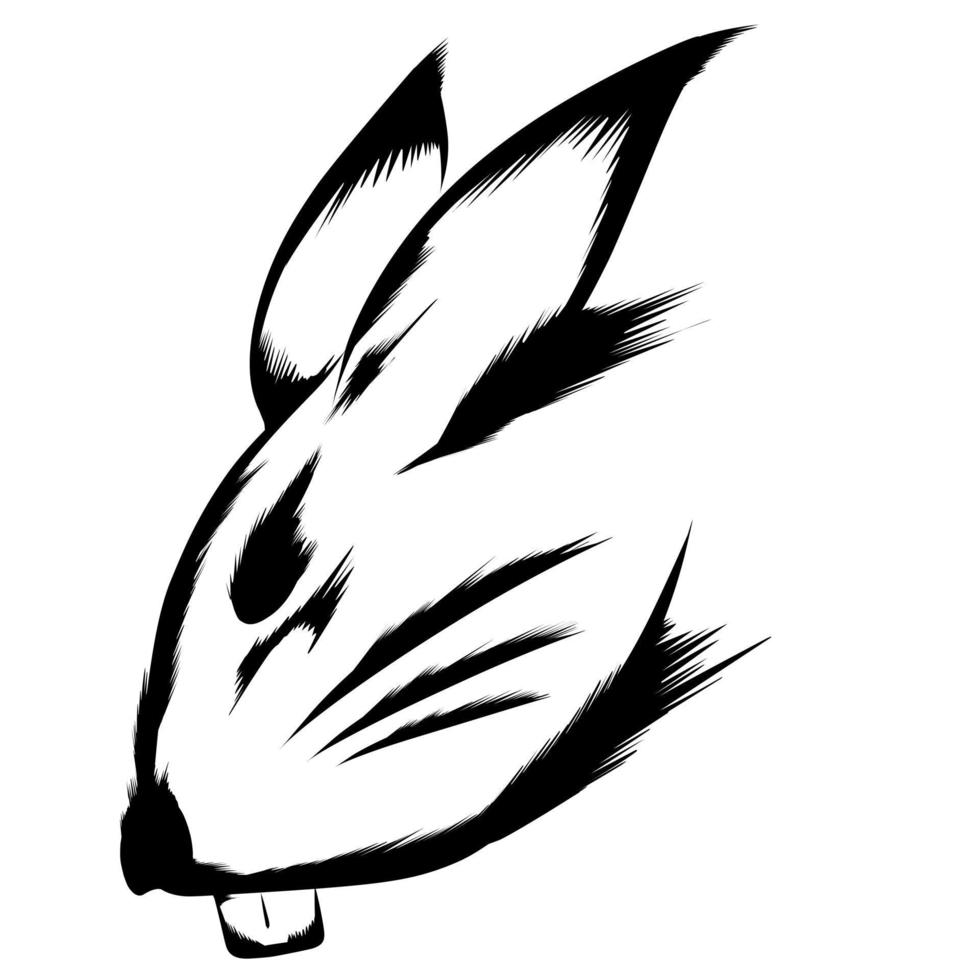 vecteur d'une conception de tête de lapin. animaux sauvages. logo ou icône de lapin. illustration vectorielle en couches modifiable facile.