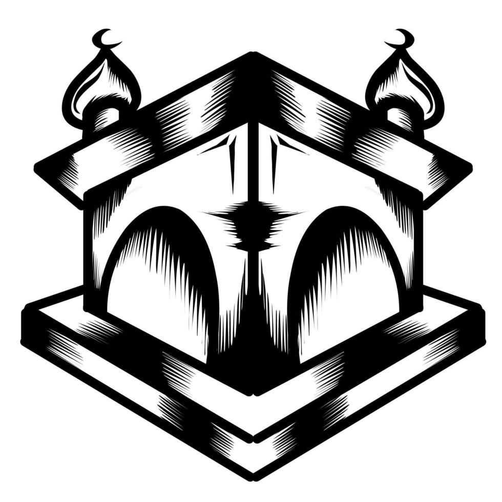 illustration graphique vectoriel de mosquée, matériel pour faciliter votre conception, isolé sur fond transparent. parfait pour l'icône, le logo, le tatouage, la bannière, les autocollants, les cartes de voeux