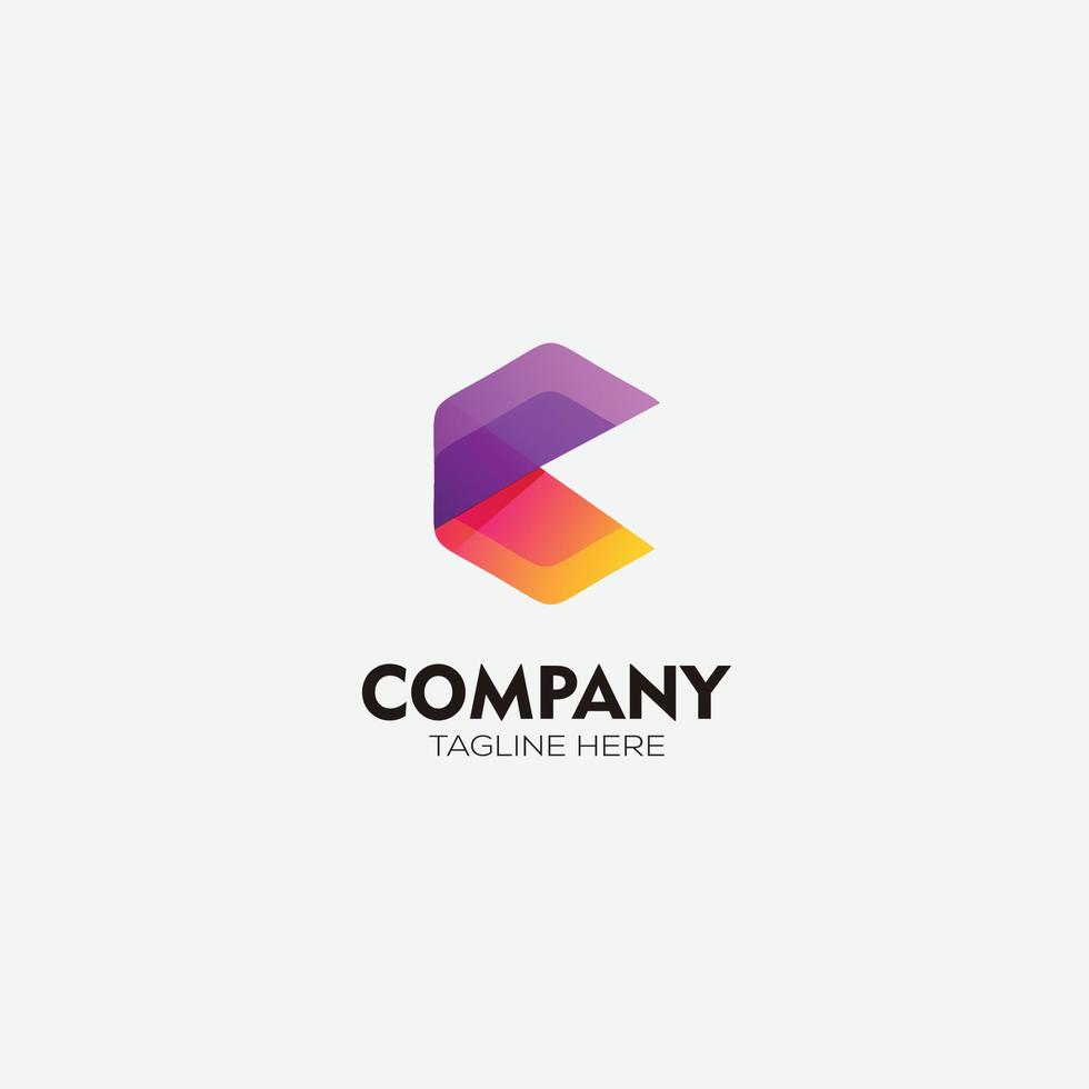 lettre c logo design dégradé couleur icône vecteur