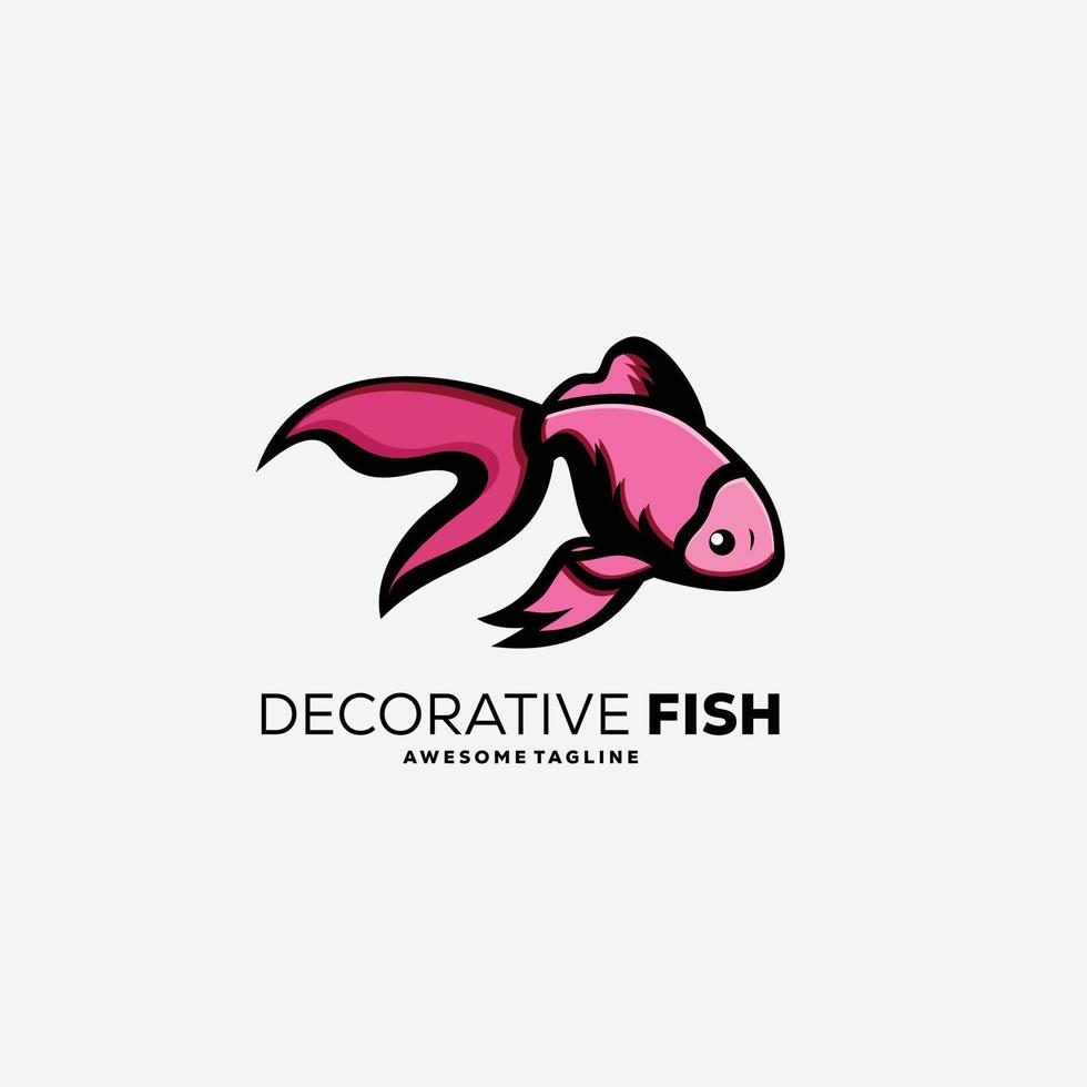 illustration vectorielle de logo de conception de poissons d'ornement vecteur