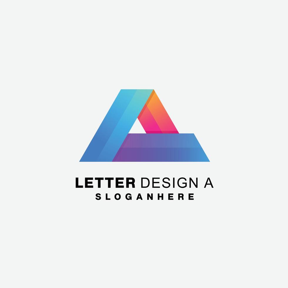 conception de lettre un modèle de dégradé de conception de logo vecteur