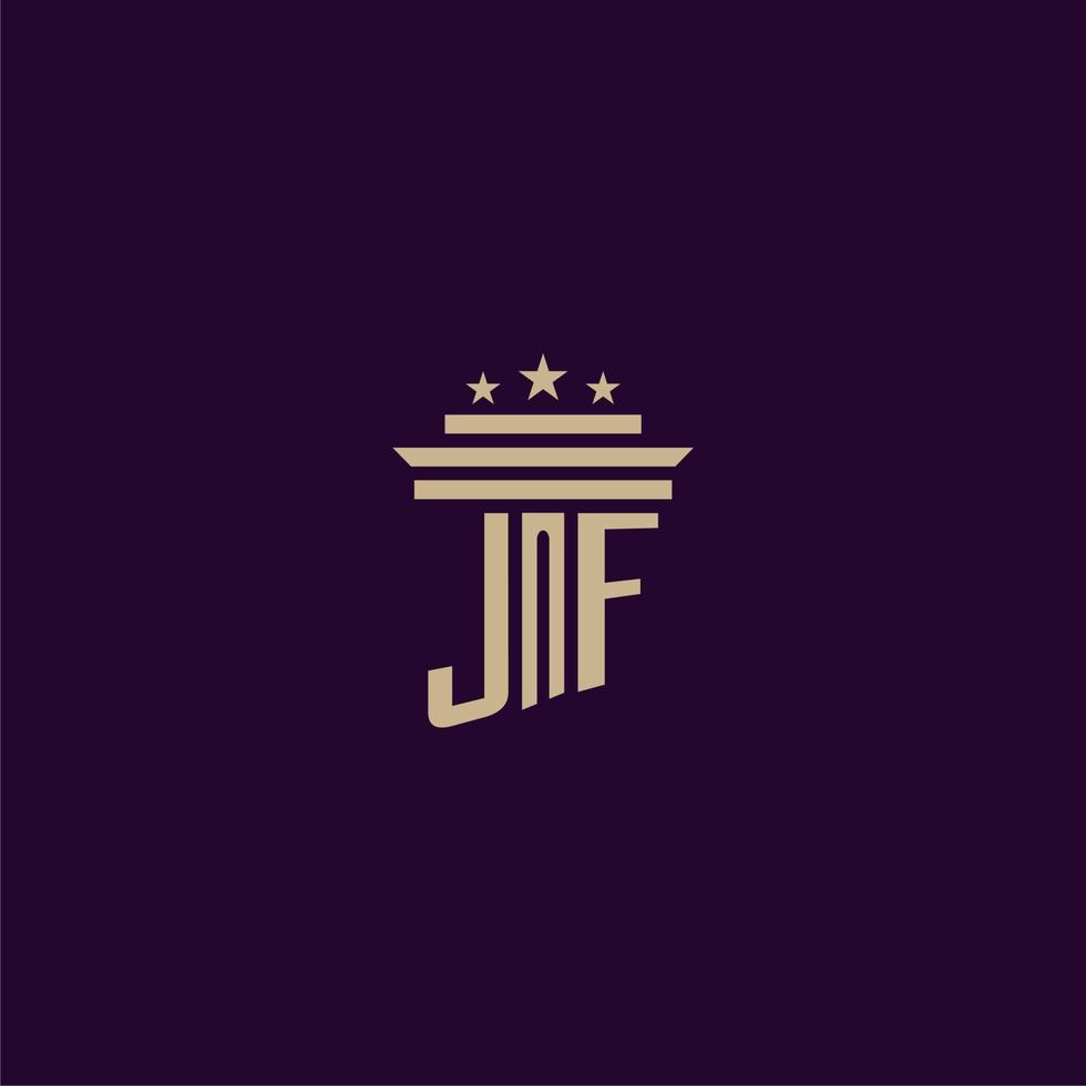 création de logo monogramme initial jf pour les avocats du cabinet d'avocats avec image vectorielle pilier vecteur