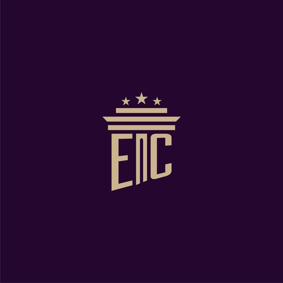 création de logo monogramme initial ec pour les avocats du cabinet d'avocats avec image vectorielle pilier vecteur