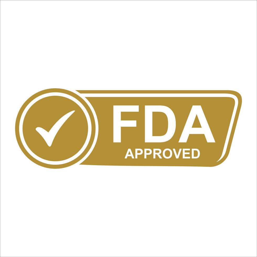 timbre approuvé par la FDA pour l'administration des aliments et des médicaments, icône, symbole, étiquette, insigne, logo, sceau vecteur