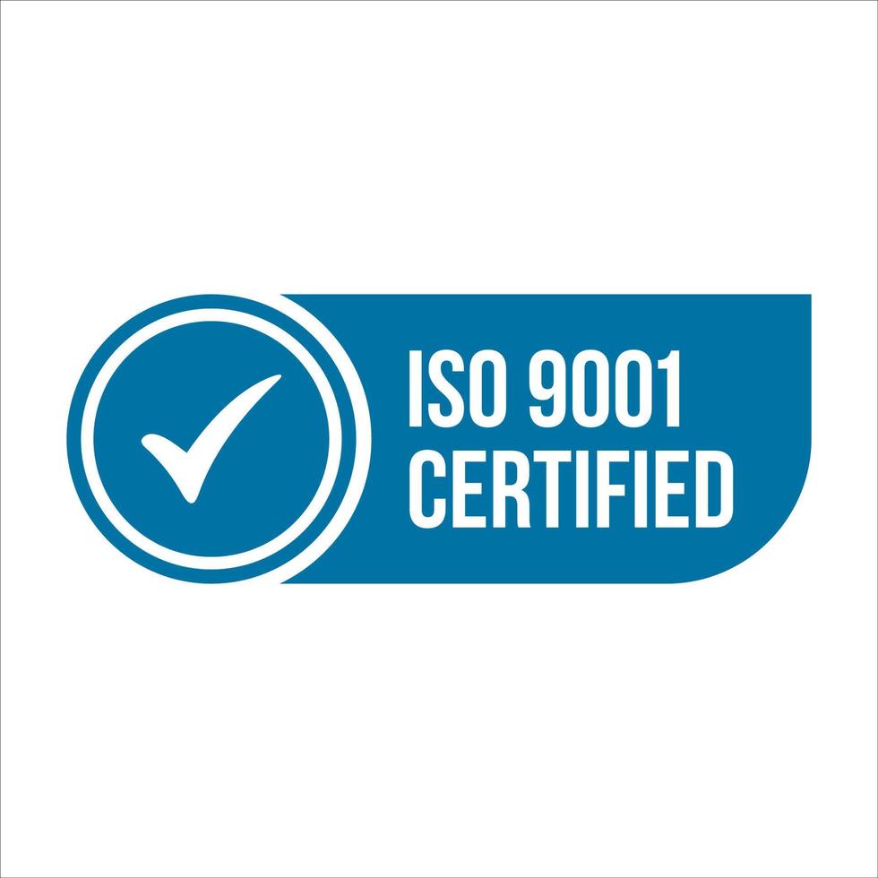 emblème de vecteur certifié iso 9001