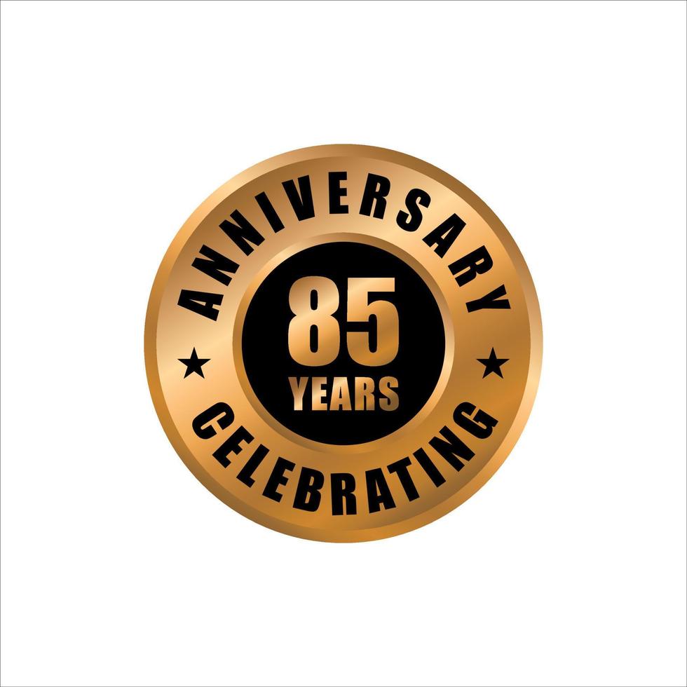 Modèle de conception de célébration d'anniversaire de 85 ans. timbre de vecteur anniversaire 85 ans