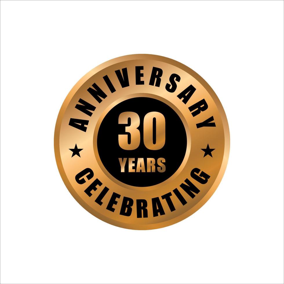Modèle de conception de célébration d'anniversaire de 30 ans. timbre de vecteur anniversaire 30 ans