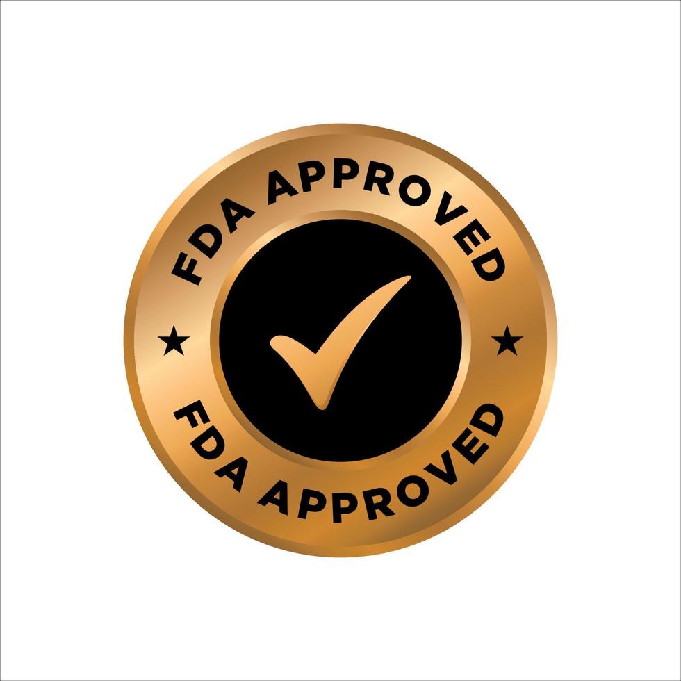 timbre approuvé par la FDA pour l'administration des aliments et des médicaments, icône, symbole, étiquette, insigne, logo, sceau vecteur