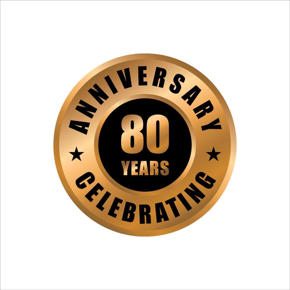 Modèle de conception de célébration d'anniversaire de 80 ans. timbre de vecteur anniversaire 80 ans