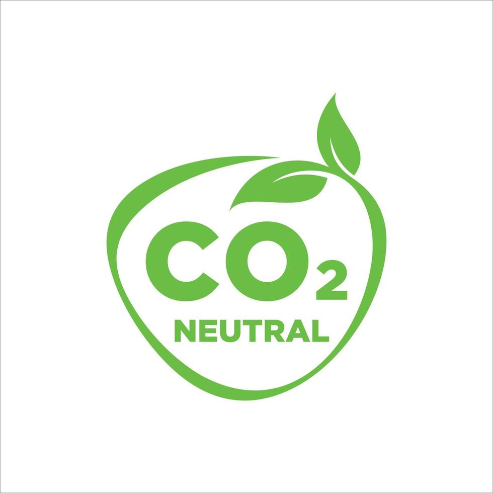timbre texturé rugueux vert neutre co2 - sans émissions de carbone pas de pollution de l'atmosphère de l'air production industrielle signe isolé respectueux de l'environnement vecteur