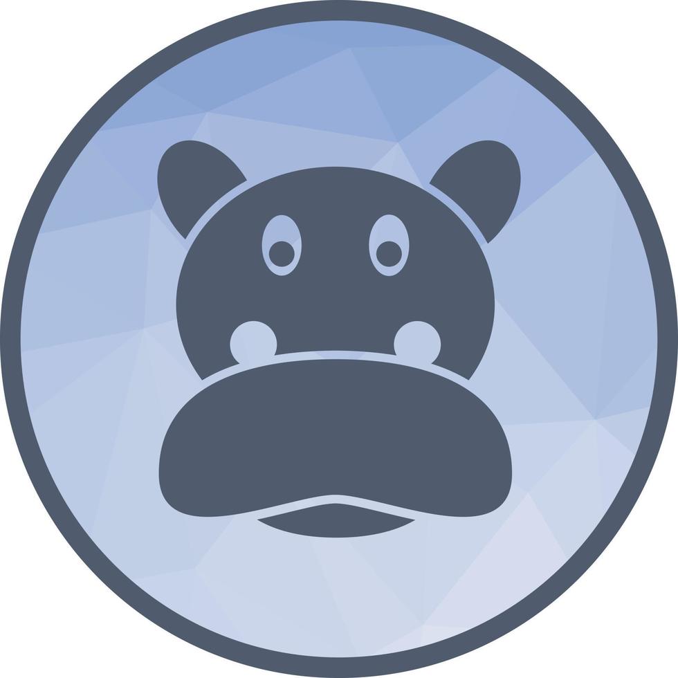 hippopotame visage icône de fond low poly vecteur