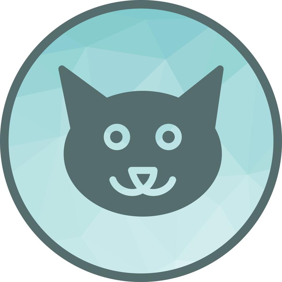 icône de fond low poly visage de chat vecteur