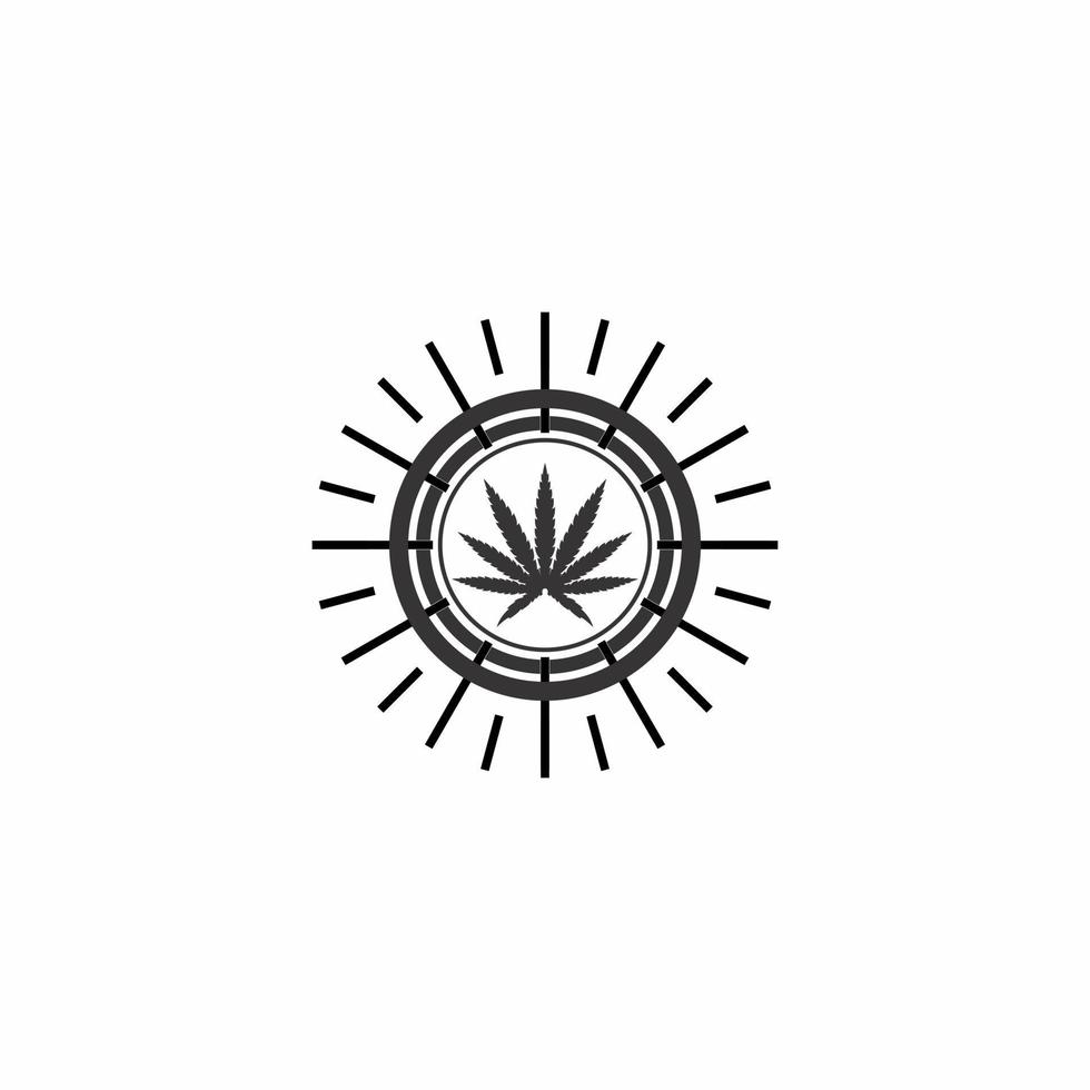 vecteur de logo illustration feuille de cannabis