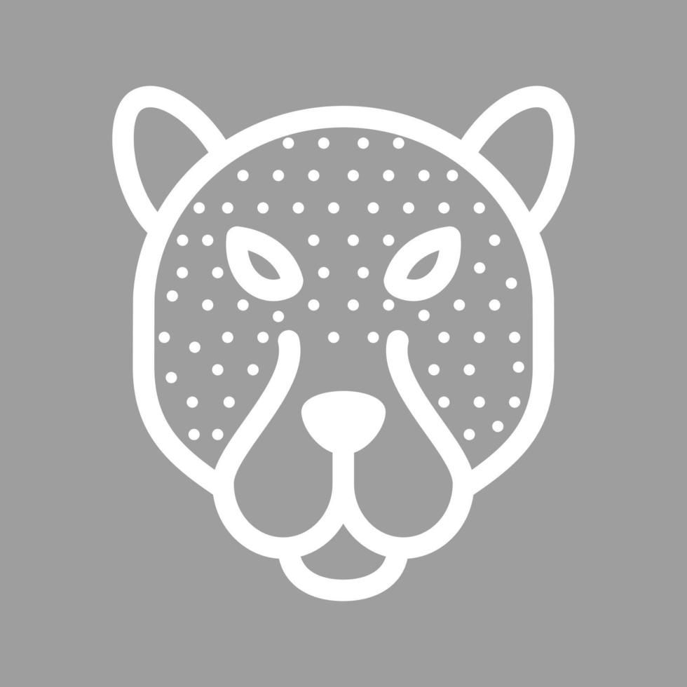 icône de fond de couleur de ligne de visage de léopard vecteur