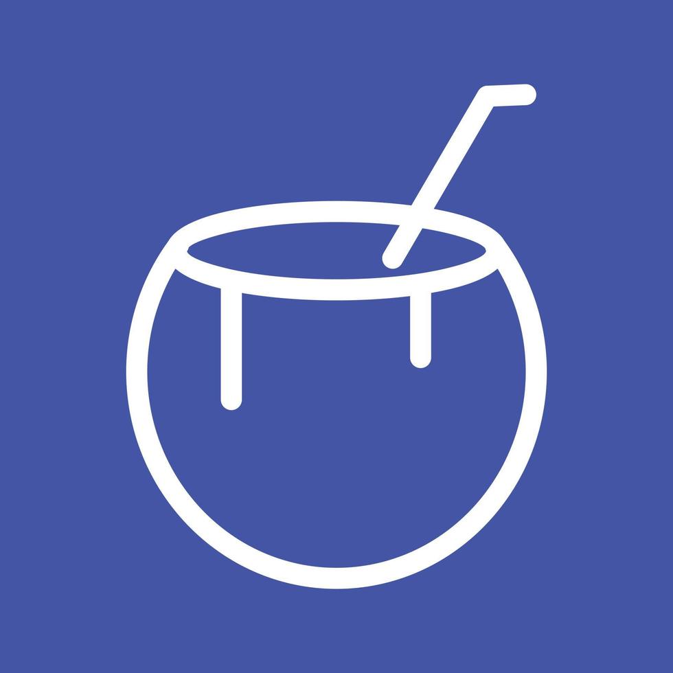icône de fond de couleur de ligne de boisson de noix de coco vecteur