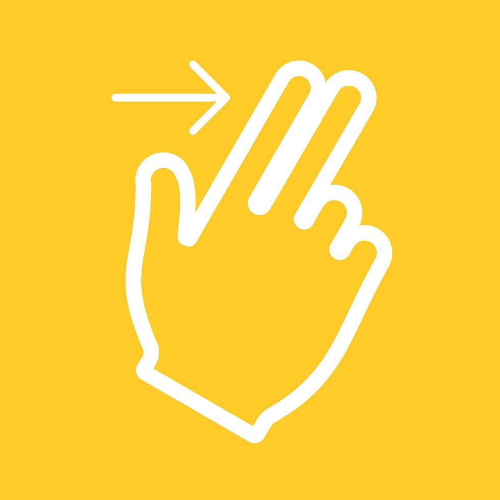 icône de fond de couleur de ligne droite de deux doigts vecteur