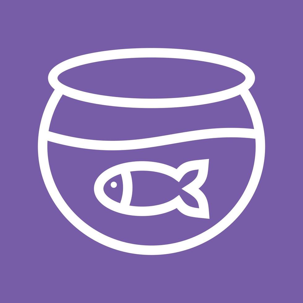 poisson dans l'icône de fond de couleur de ligne de réservoir vecteur