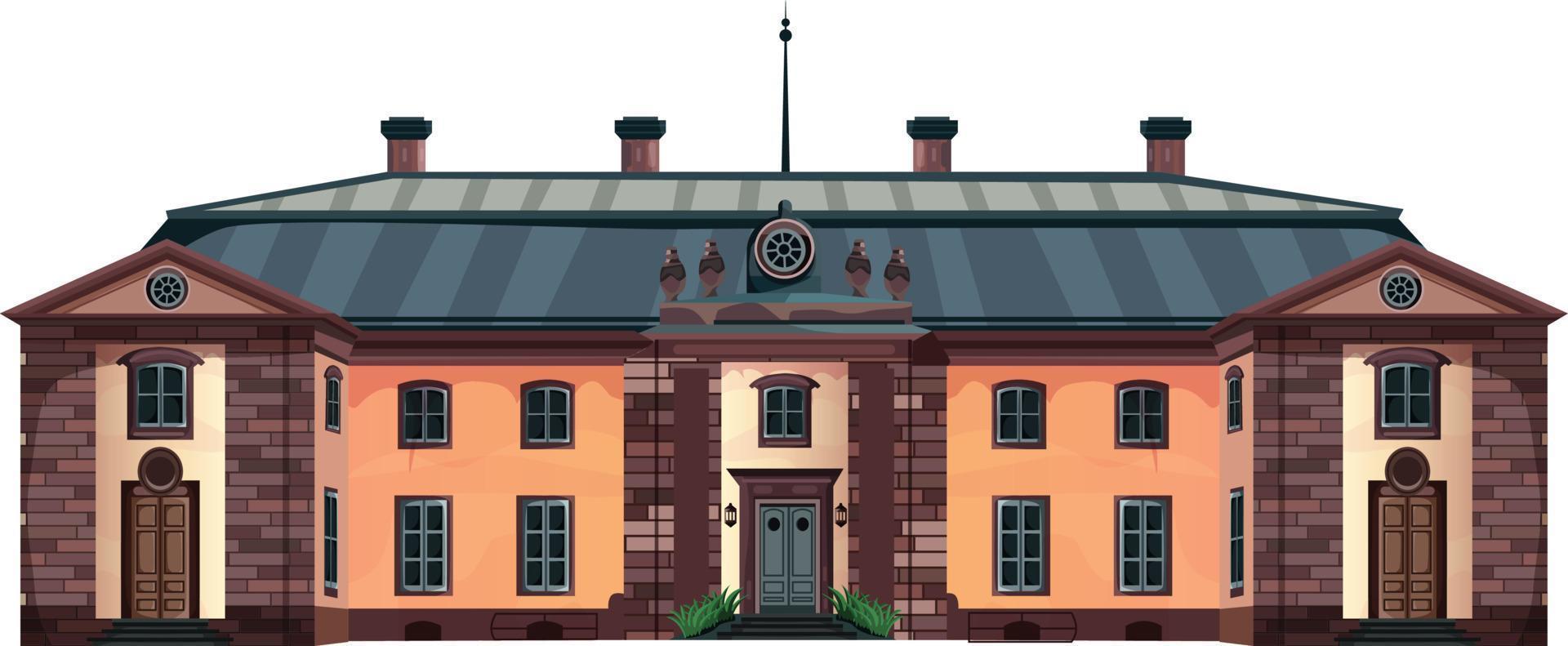façade de maison avec portes et fenêtres, illustration de vecteur de dessin animé.