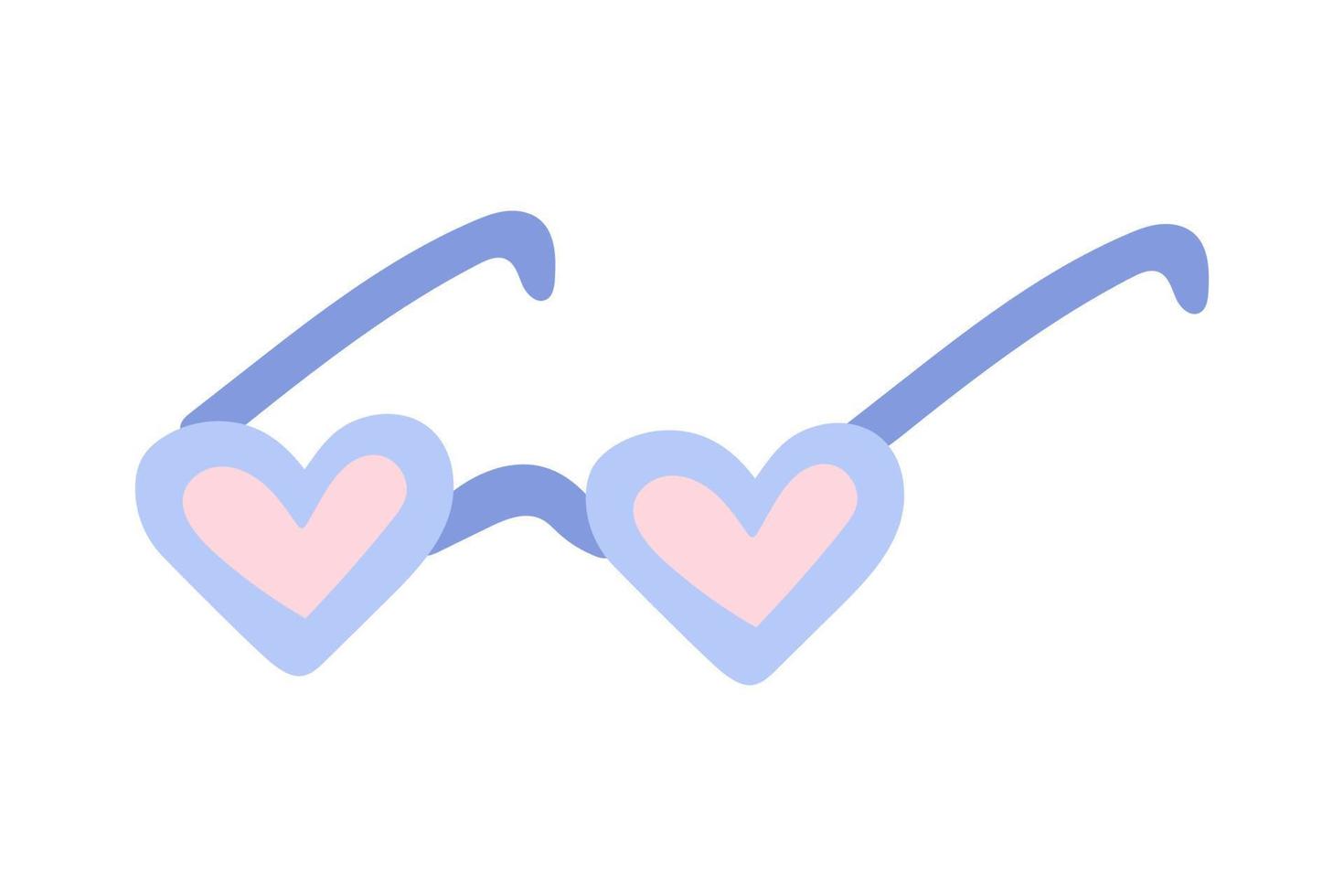 jolies lunettes de soleil en forme de cœur. carte de Saint Valentin. illustration vectorielle vecteur