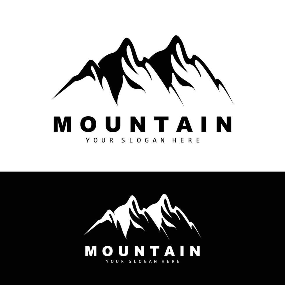 création de logo de montagne, lieu de vecteur pour randonneur amoureux de la nature