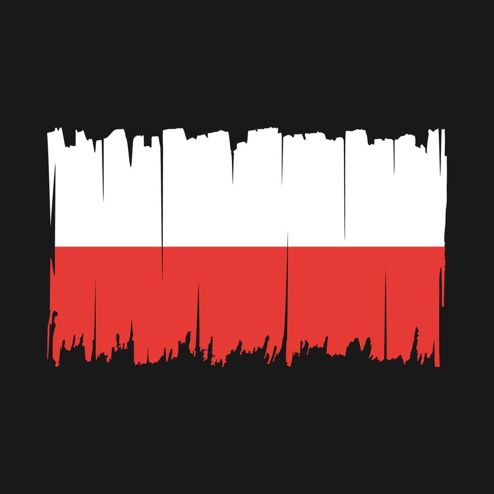 drapeau pologne brosse illustration vectorielle vecteur