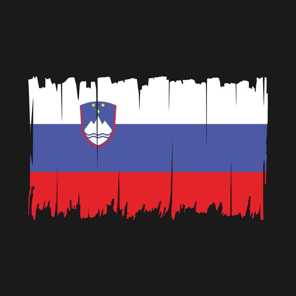 drapeau slovénie brosse illustration vectorielle vecteur