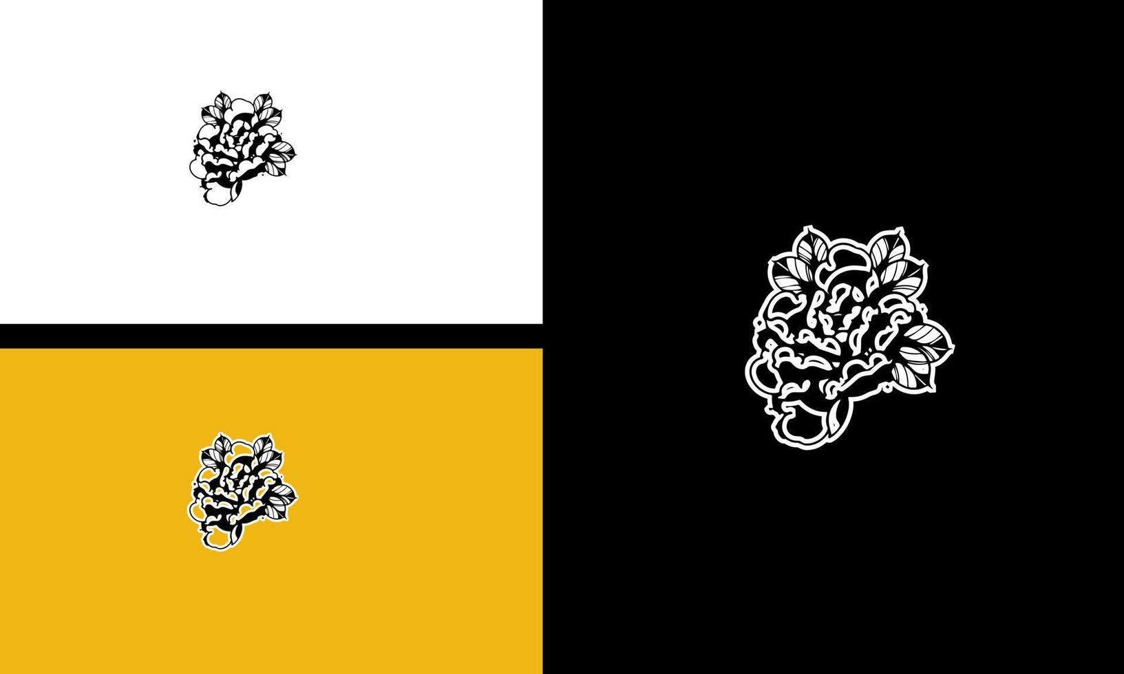 conception de contour d'illustration vectorielle de fleurs vecteur