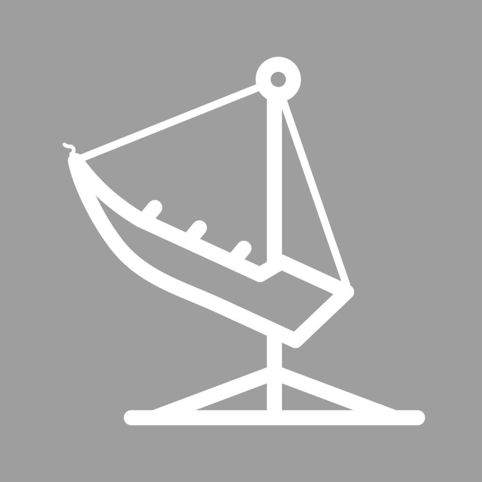icône de fond de couleur de ligne de balançoire de bateau vecteur