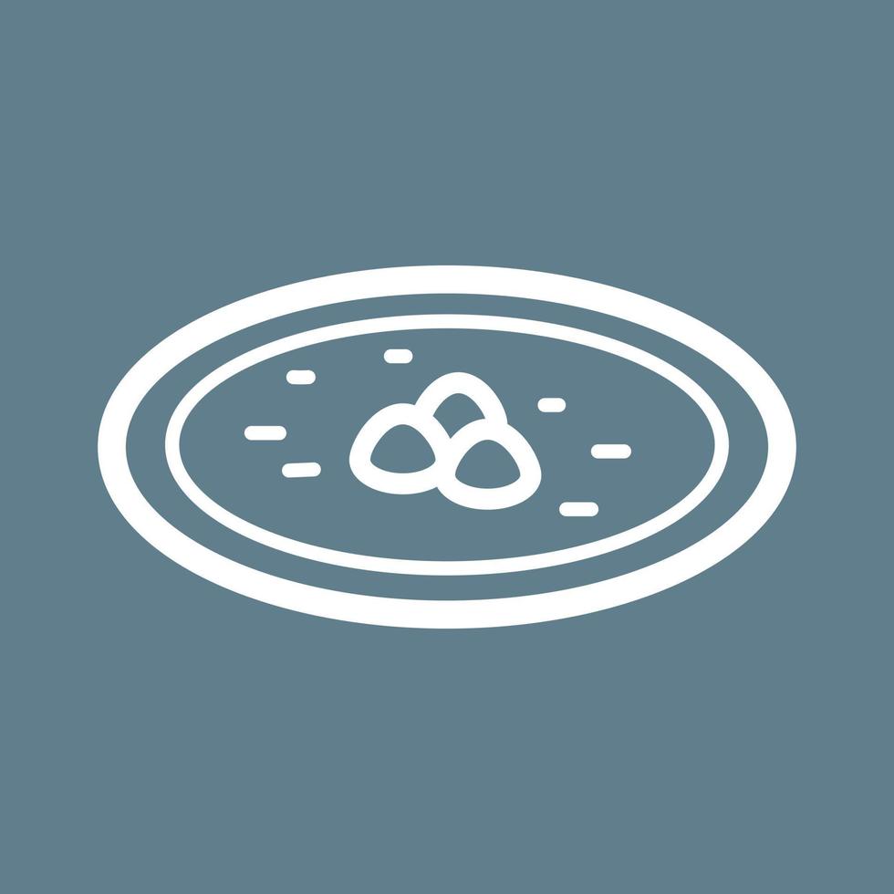 icône de fond de couleur de ligne de soupe de boulette vecteur